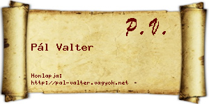 Pál Valter névjegykártya